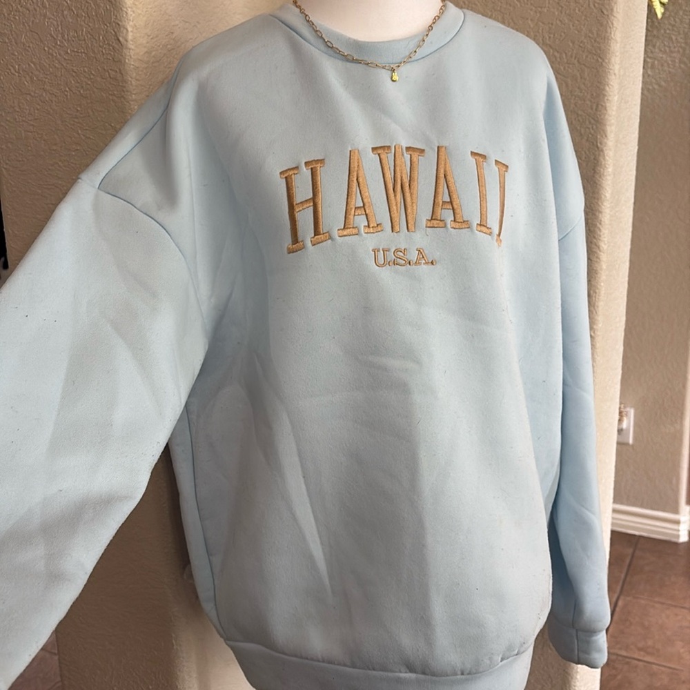 Shein blue Hawaii USA sweatshirt Size S - Picture 8 of 16